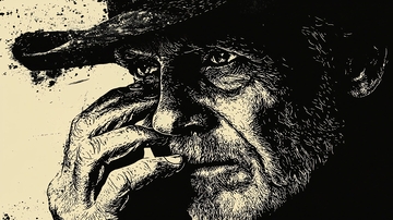 忧郁沧桑的老人肖像