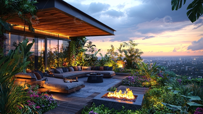 高清大图下载【趣麦麦图】山顶别墅夜景