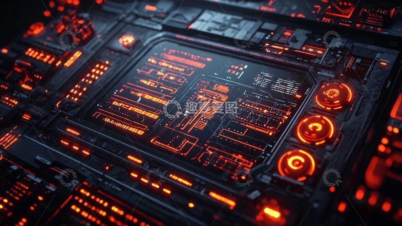 高清大图下载【趣麦麦图】未来科技控制面板