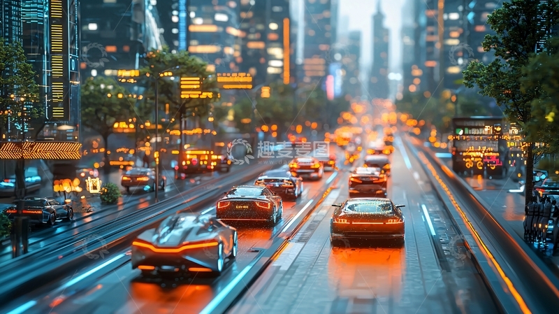 高清大图下载【趣麦麦图】雨夜都市街道