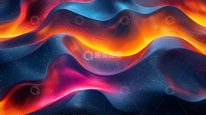 高清大图下载【趣麦麦图】抽象光影波浪