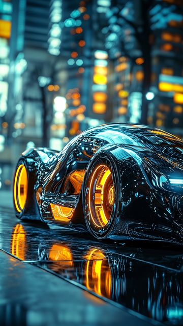 未来感超跑夜景