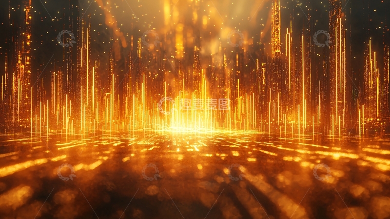 高清大图下载【趣麦麦图】金色火焰能量背景