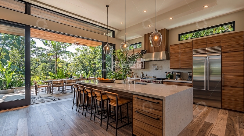 高清大图下载【趣麦麦图】现代简约开放式厨房