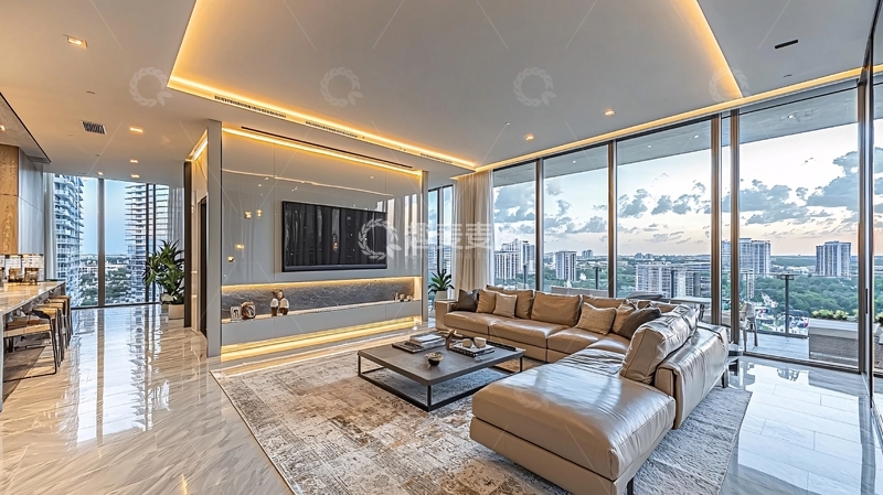 高清大图下载【趣麦麦图】现代轻奢公寓客厅