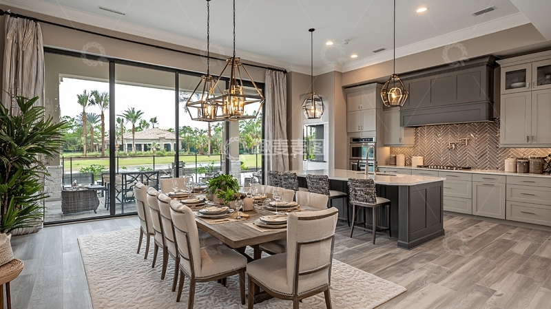 高清大图下载【趣麦麦图】现代简约开放式厨房餐厅