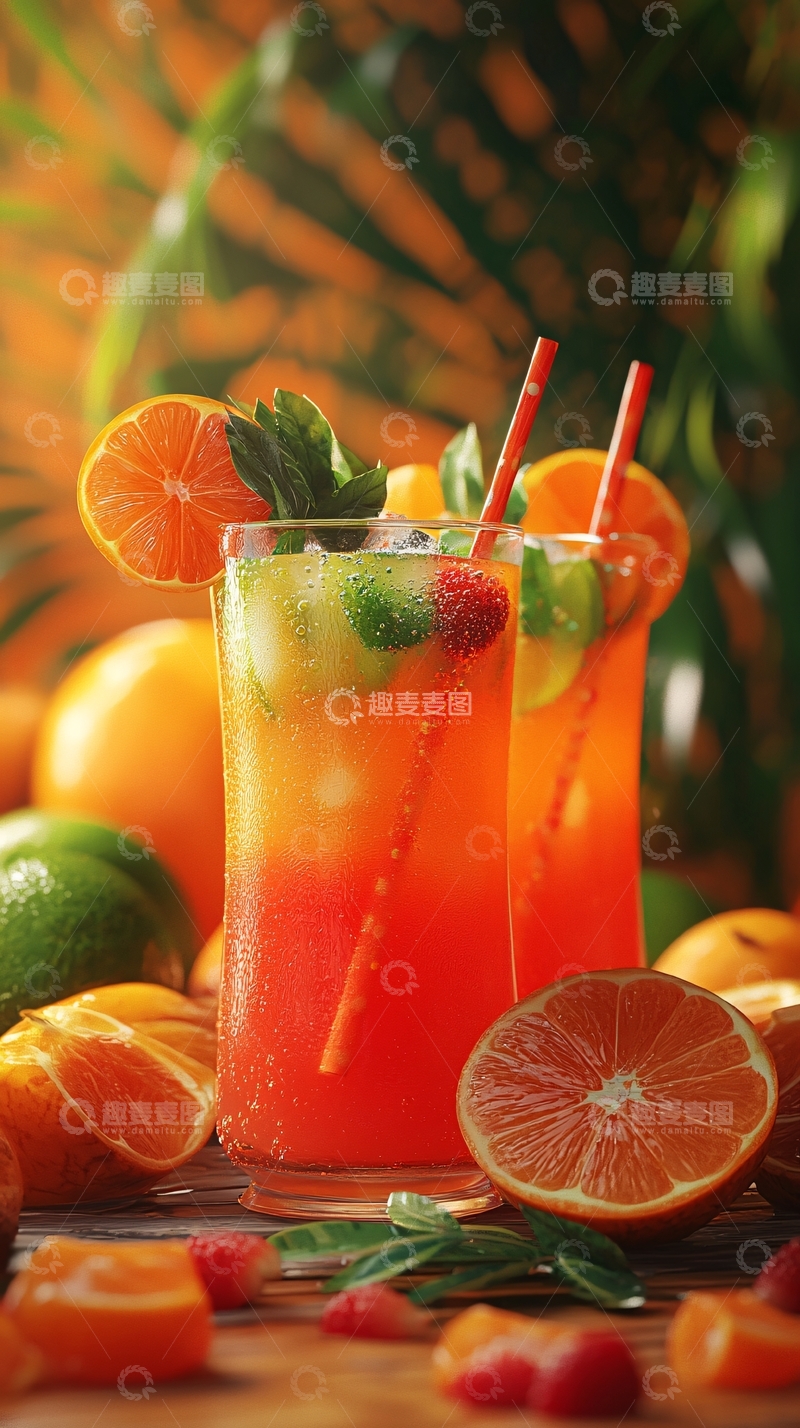 高清大图下载【趣麦麦图】清爽夏日水果冰饮