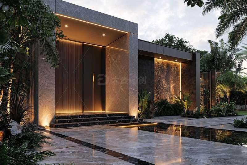 现代简约别墅入口