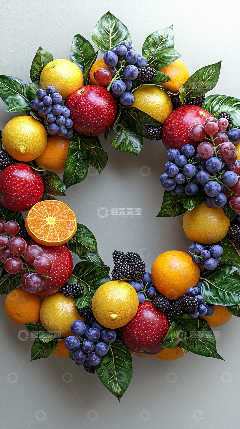 高清大图下载【趣麦麦图】水果花环