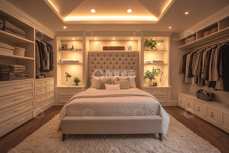 高清大图下载【趣麦麦图】温馨舒适卧室衣帽间设计
