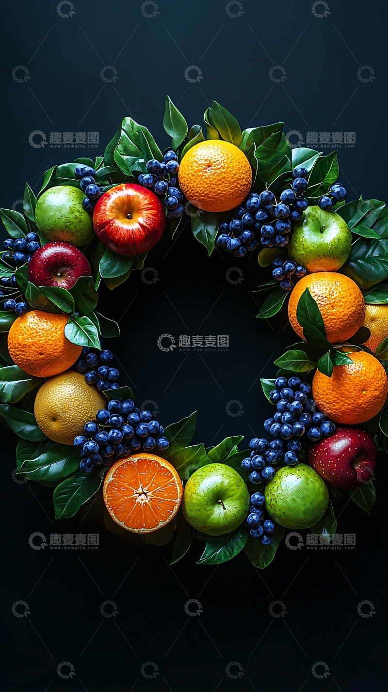 高清大图下载【趣麦麦图】水果花环
