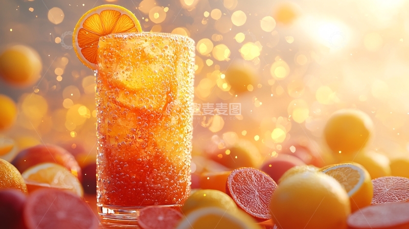 高清大图下载【趣麦麦图】冰镇橙子汽水