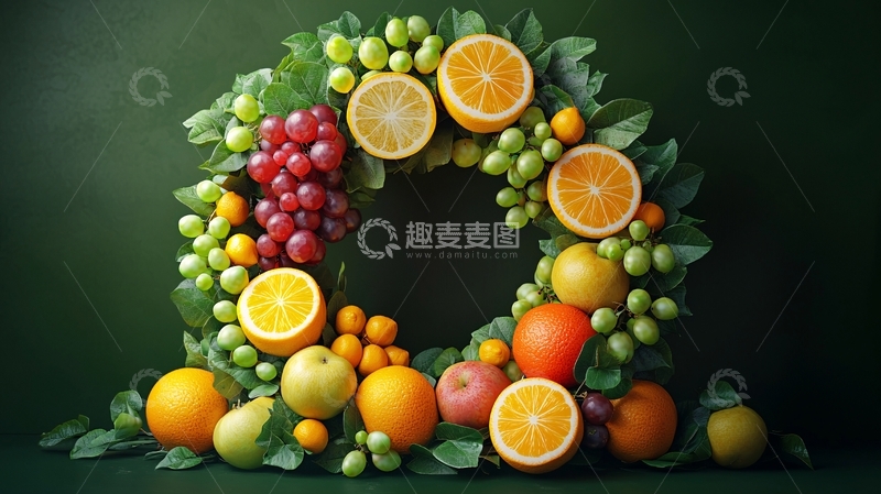 高清大图下载【趣麦麦图】水果花环