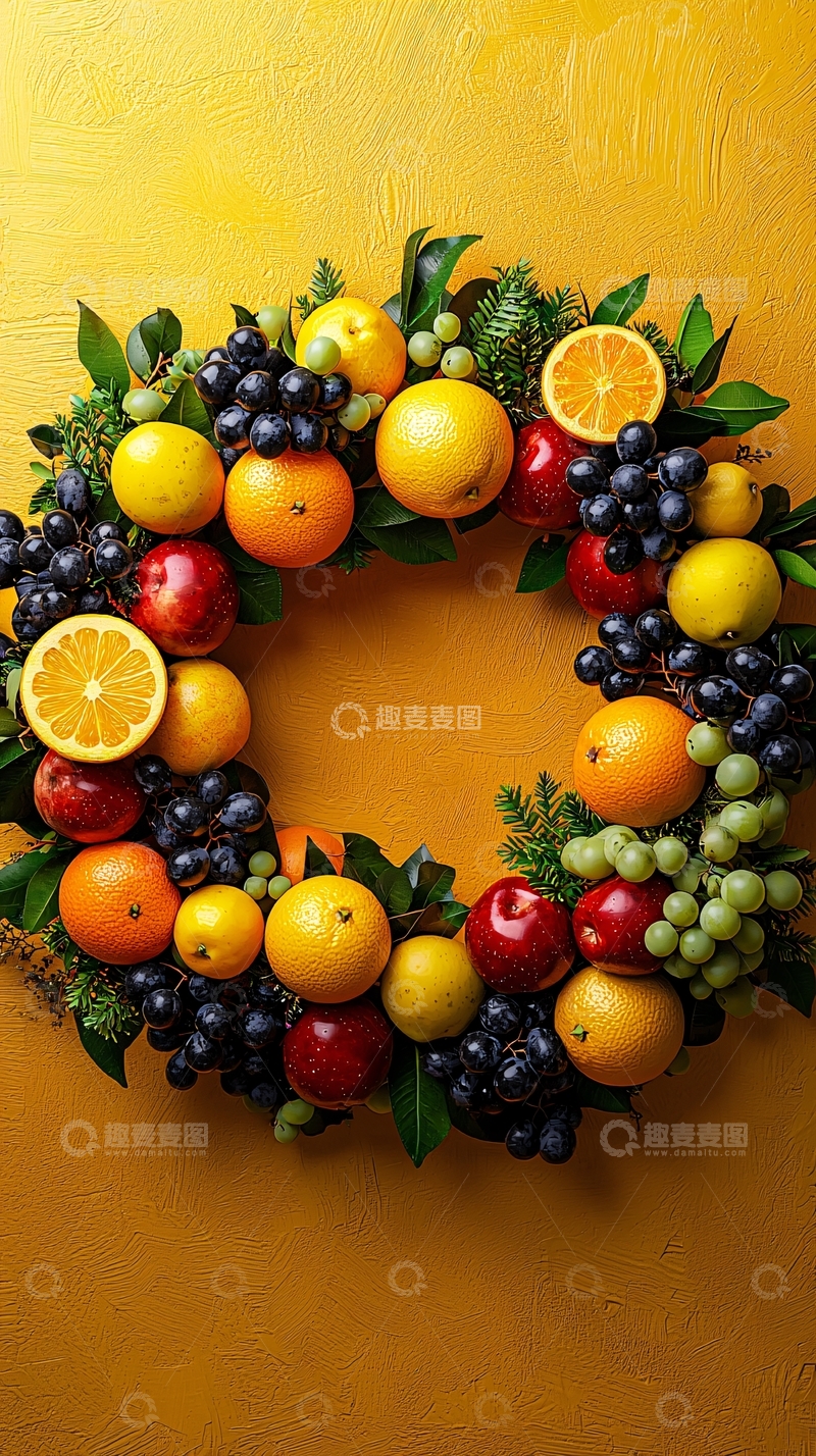 高清大图下载【趣麦麦图】水果花环