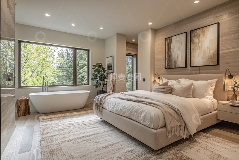 高清大图下载【趣麦麦图】现代简约主卧套房