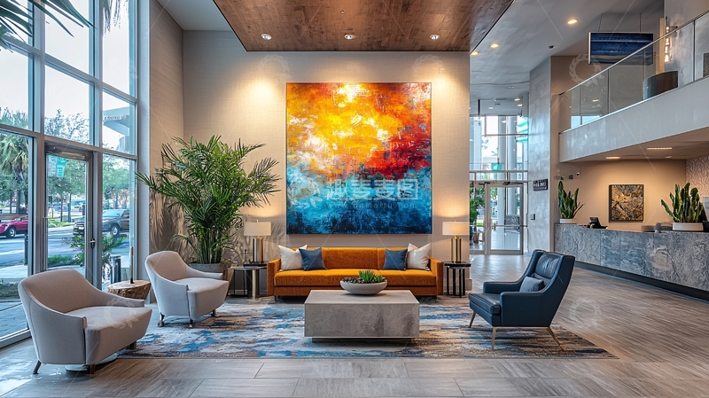 高清大图下载【趣麦麦图】-现代酒店大堂设计