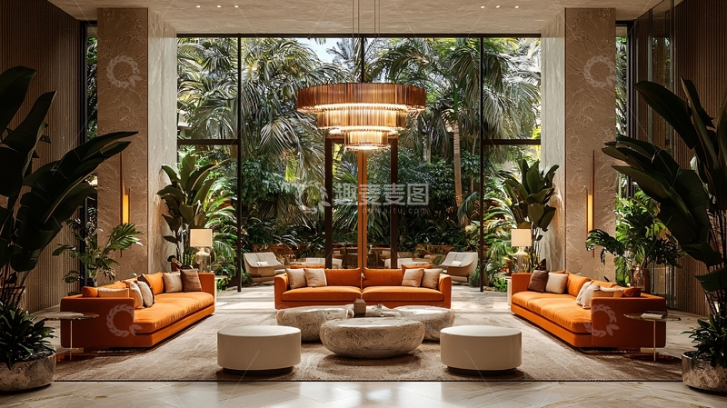 高清大图下载【趣麦麦图】现代酒店大堂景观