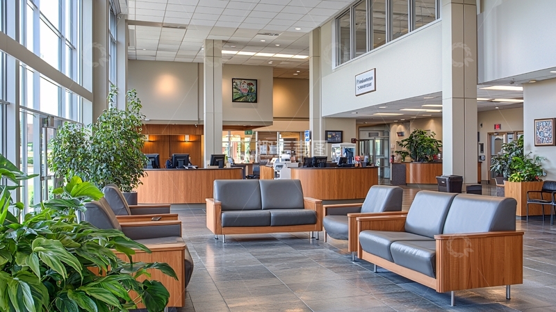 高清大图下载【趣麦麦图】明亮舒适的医院候诊大厅