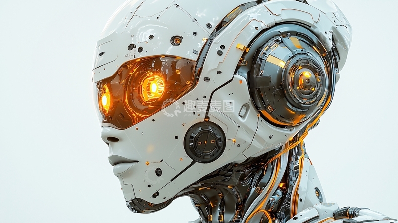 高清大图下载【趣麦麦图】未来感机器人头部特写