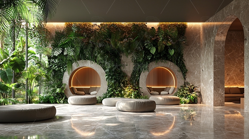 高清大图下载【趣麦麦图】高端酒店大堂绿植设计