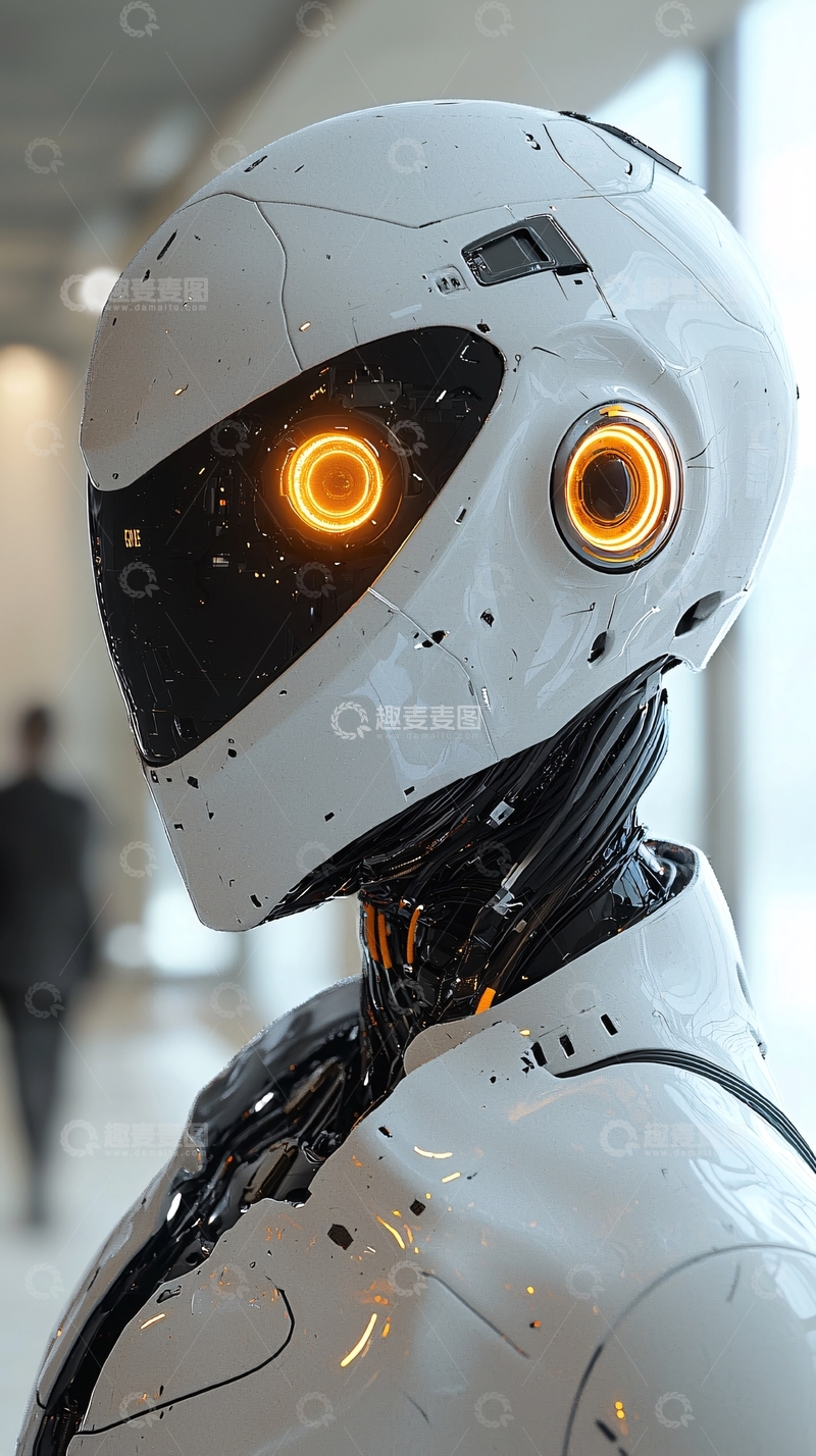 高清大图下载【趣麦麦图】未来感机器人头部特写