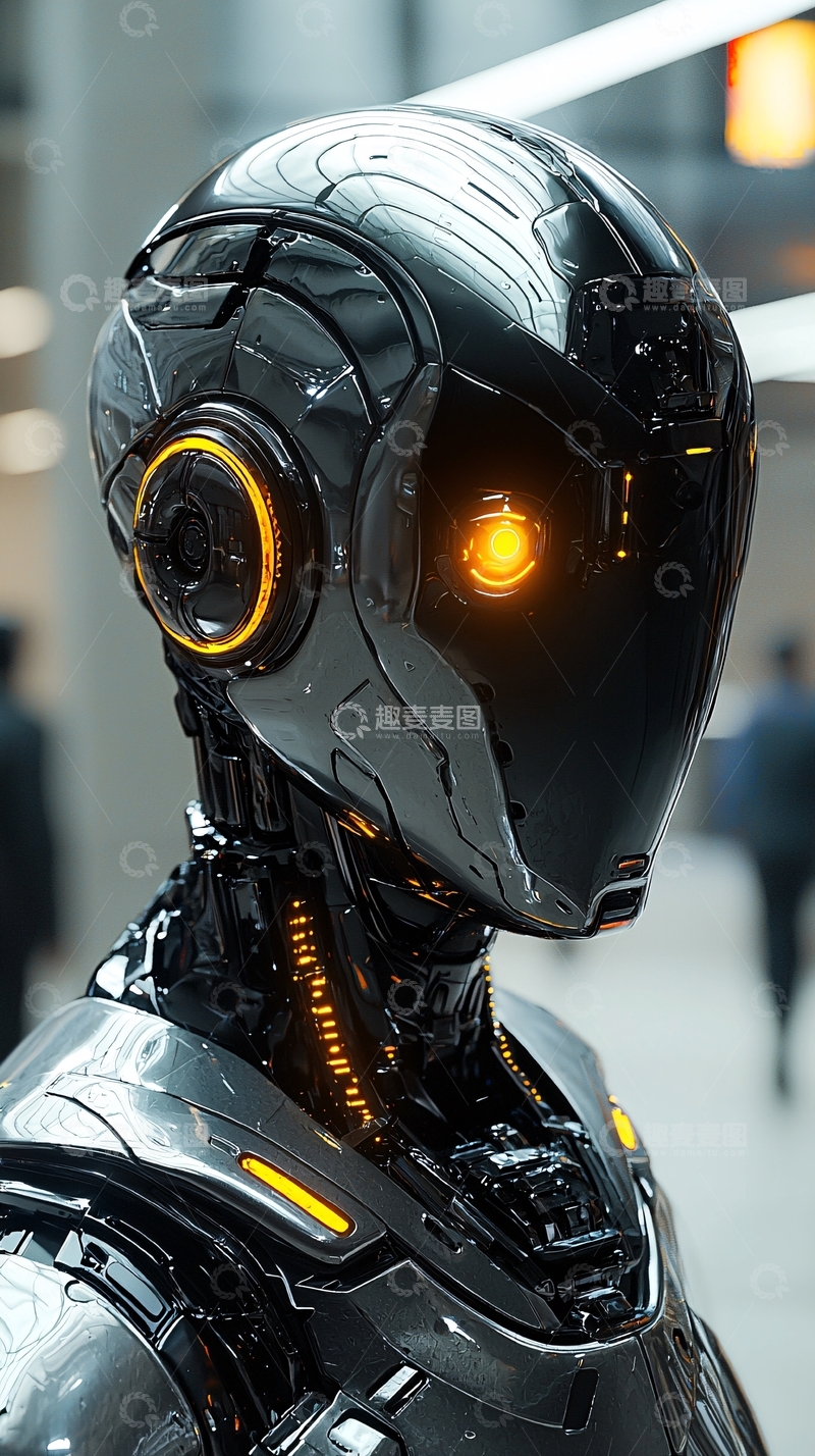 高清大图下载【趣麦麦图】未来机器人头部特写