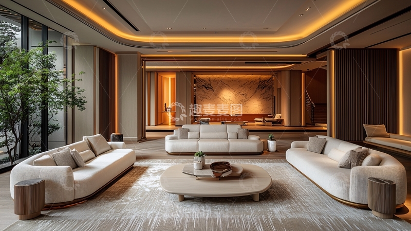 高清大图下载【趣麦麦图】现代轻奢风格客厅