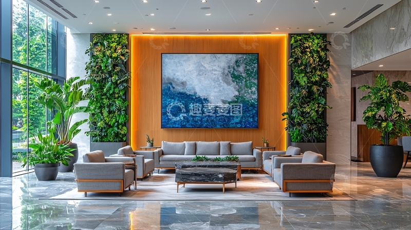 高清大图下载【趣麦麦图】现代酒店大堂设计