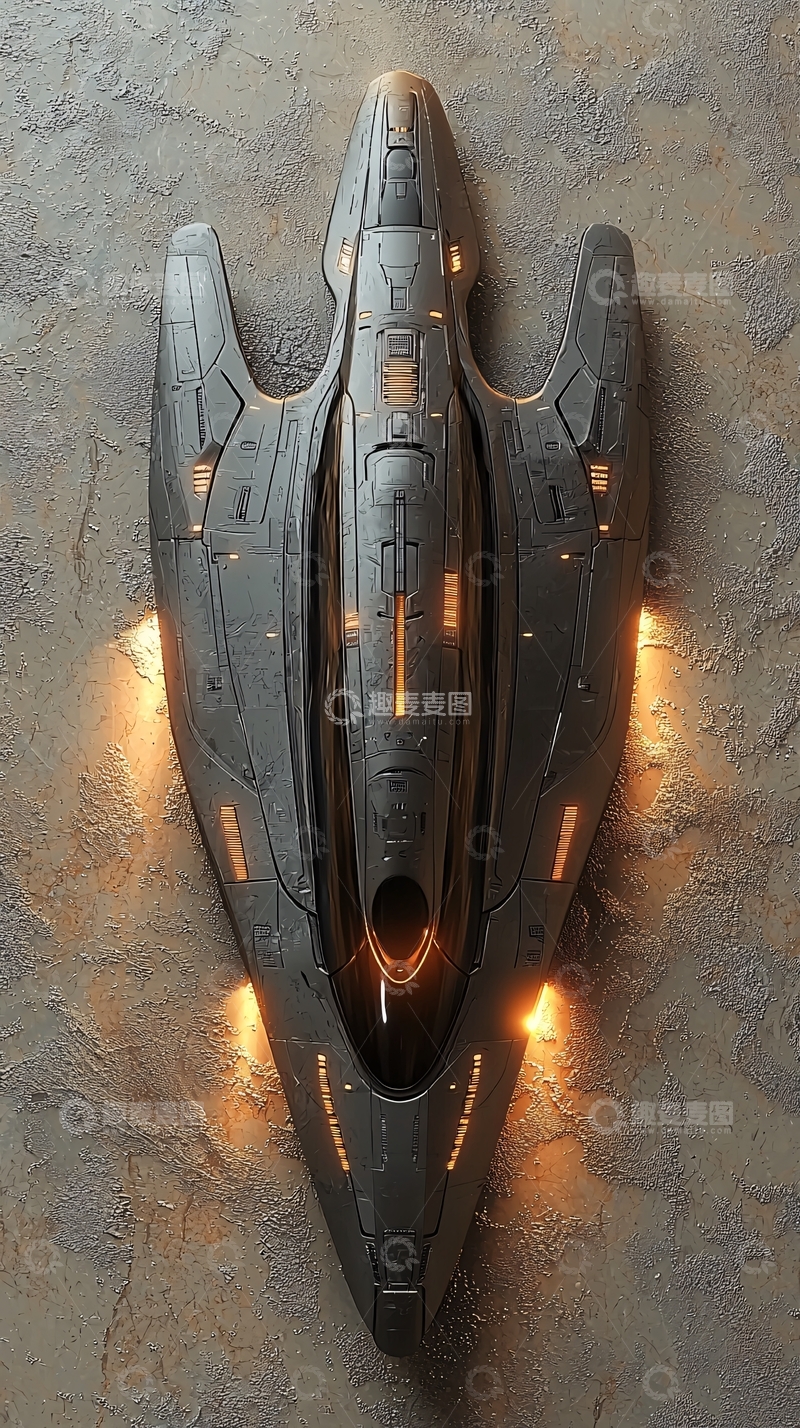 高清大图下载【趣麦麦图】未来宇宙飞船俯视图