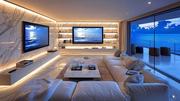 现代极简风格家庭影院