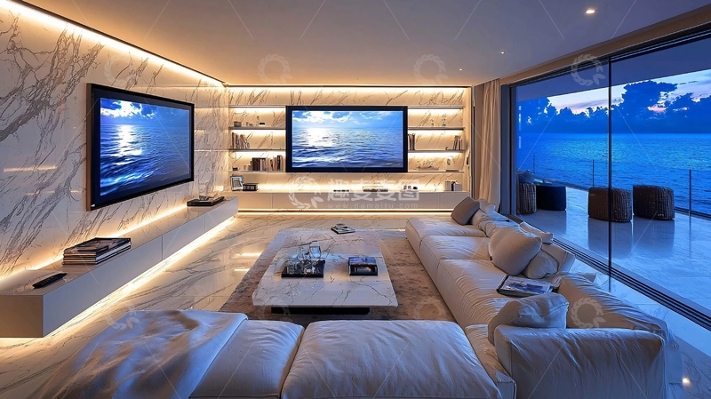 高清大图下载【趣麦麦图】现代极简风格家庭影院