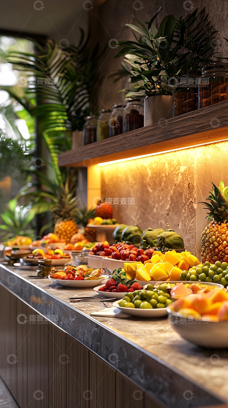 高清大图下载【趣麦麦图】自助餐水果区