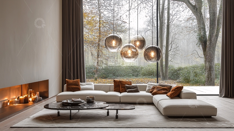 高清大图下载【趣麦麦图】现代极简客厅