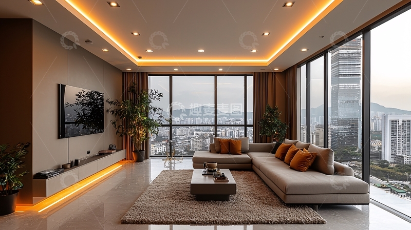 高清大图下载【趣麦麦图】现代简约客厅装修