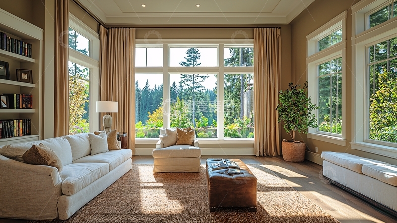 高清大图下载【趣麦麦图】落地窗客厅阳光洒满