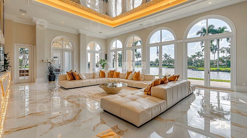 高清大图下载【趣麦麦图】现代轻奢别墅客厅