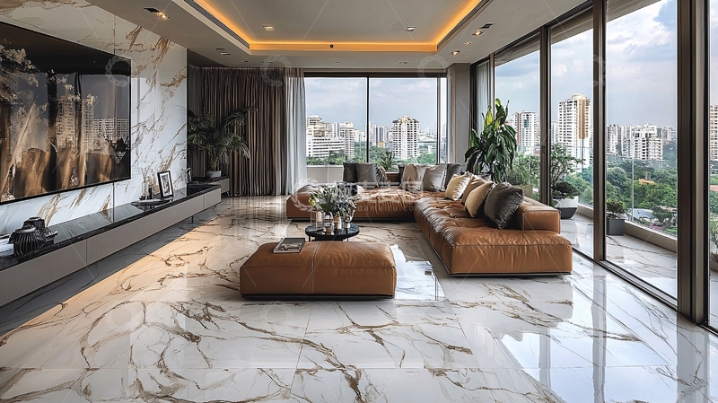 高清大图下载【趣麦麦图】豪华大理石纹客厅