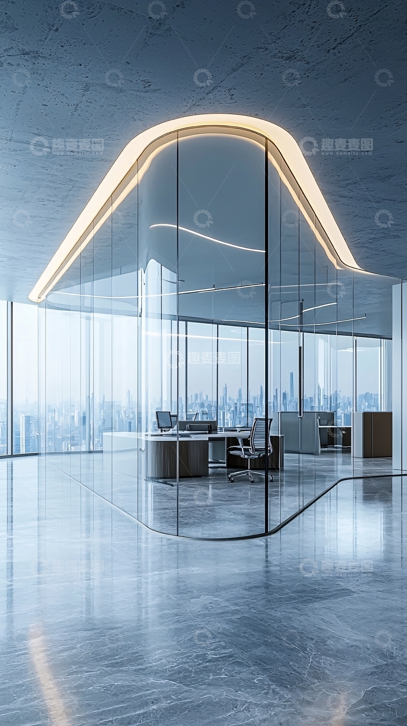 高清大图下载【趣麦麦图】现代玻璃隔断办公室设计
