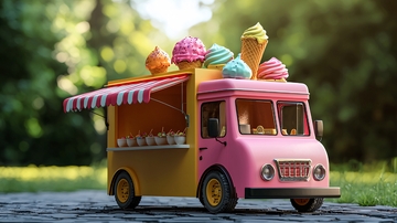 粉色冰淇淋小货车
