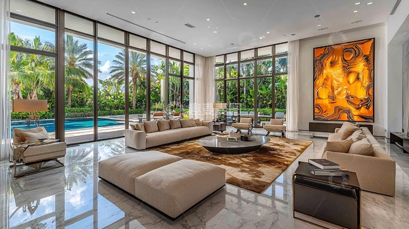 高清大图下载【趣麦麦图】现代奢华别墅客厅