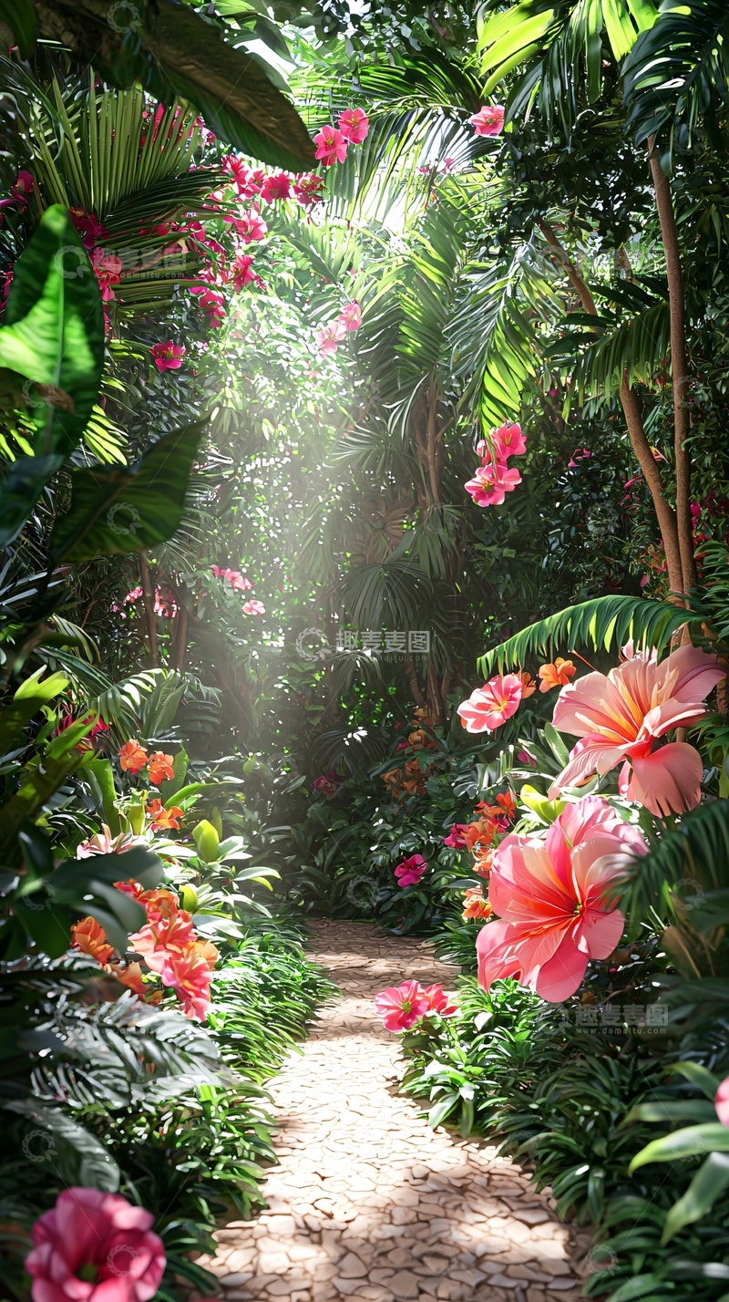 高清大图下载【趣麦麦图】阳光森林小路