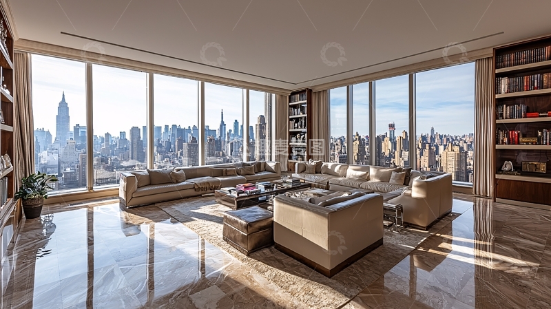 高清大图下载【趣麦麦图】现代奢华公寓客厅