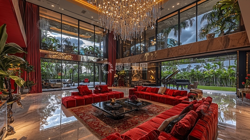 高清大图下载【趣麦麦图】豪宅客厅全景图