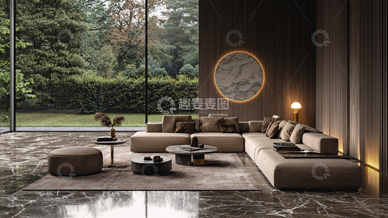 高清大图下载【趣麦麦图】现代极简客厅设计