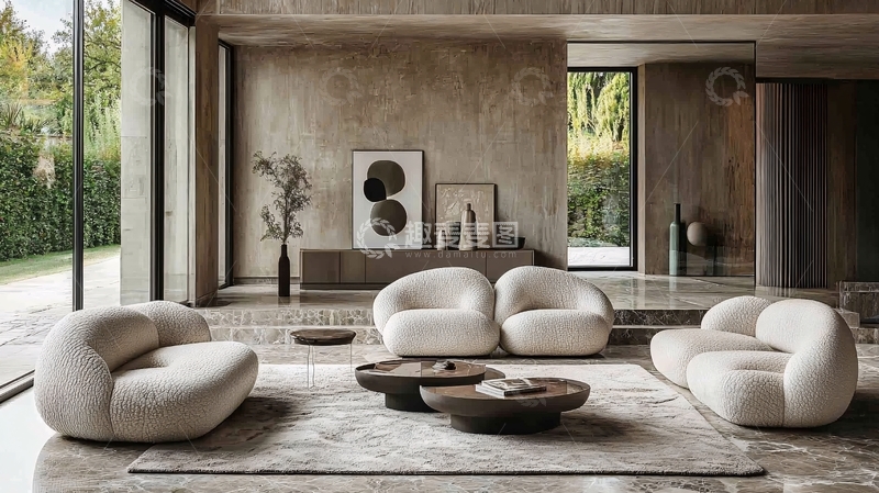 高清大图下载【趣麦麦图】简约现代客厅