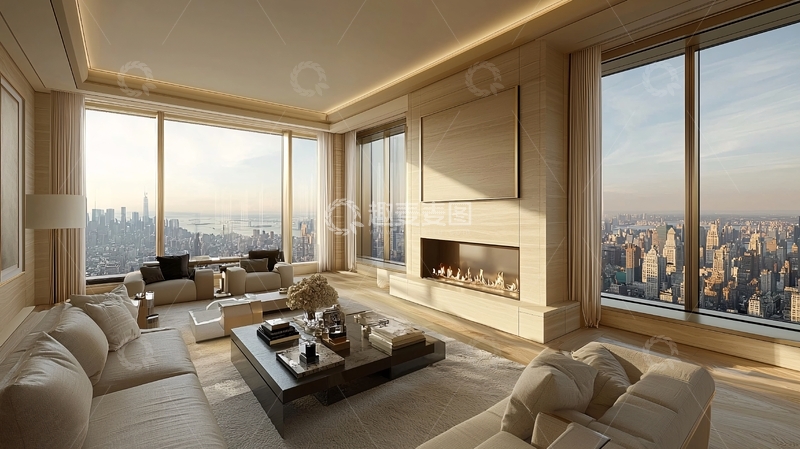 高清大图下载【趣麦麦图】纽约曼哈顿顶层公寓