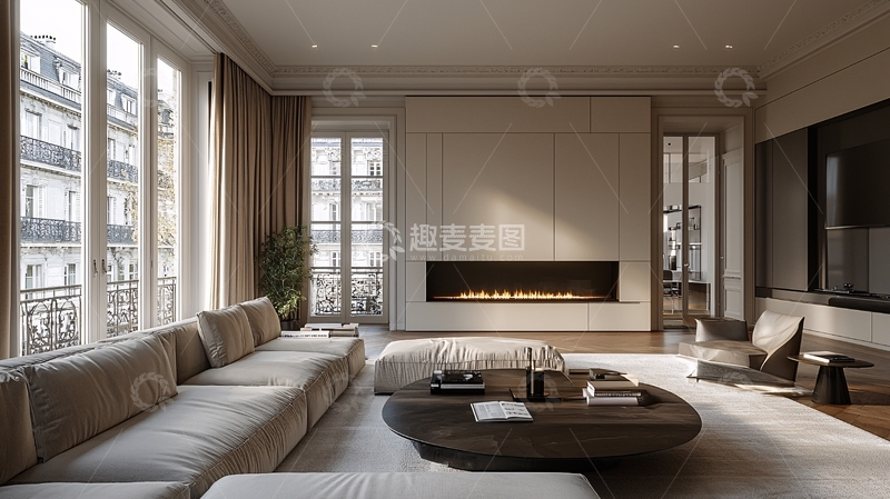 高清大图下载【趣麦麦图】现代极简风格客厅