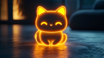 温暖的霓虹灯猫咪