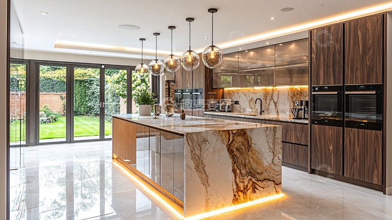 高清大图下载【趣麦麦图】现代轻奢开放式厨房