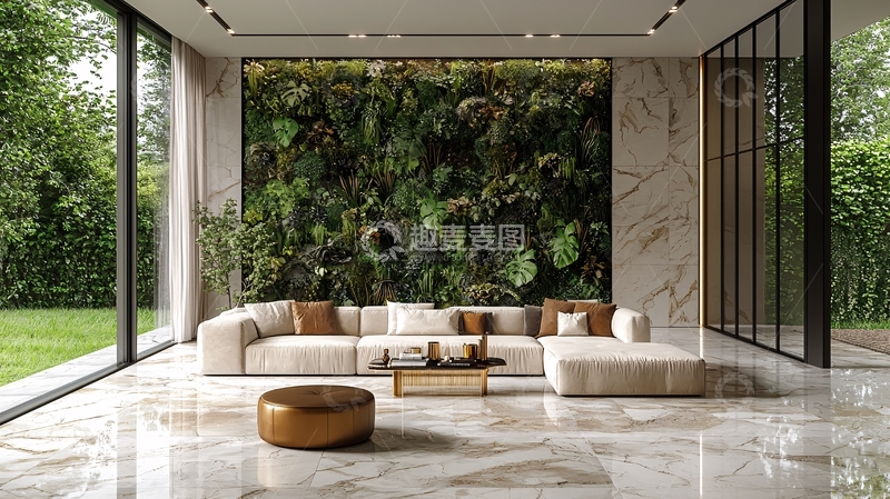 高清大图下载【趣麦麦图】现代简约客厅绿植墙